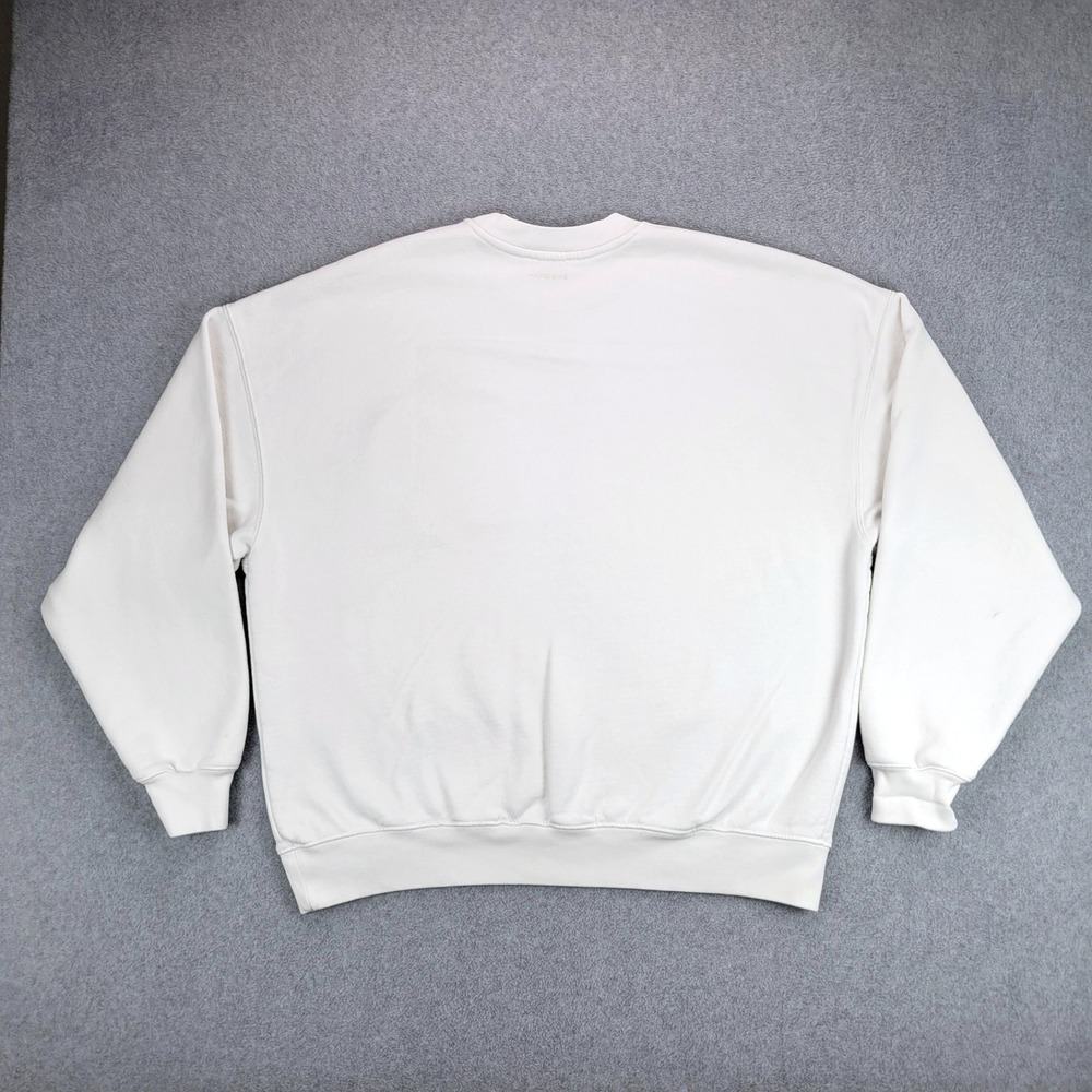 Anine Bing Varsity Sweatshirt Women XS White Chenille AB Patch Oversized Cotton - Picture 3 of 15